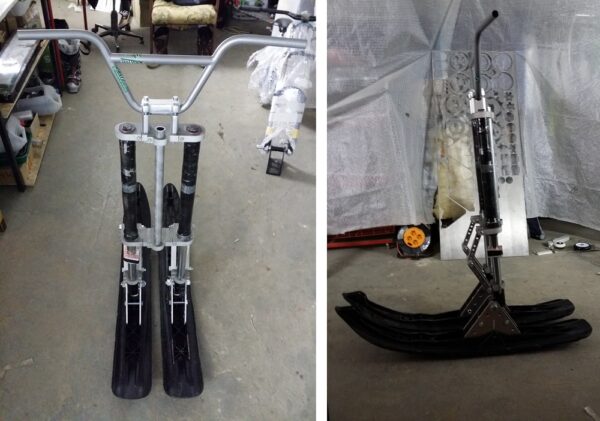 Двух лыжный модуль на мотоцикл питбайк_питбайк с двумя лыжами_лыжи для мотоцикла_лыжи на питбайк_5